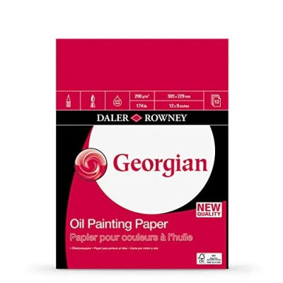 Imagen de DALER ROWNEY Bloc Encolado ideal para Óleo Georgian, de Formato 23 x 31 cm, con 12 Hojas Papel 250 g/m2 Grano Entramado (Símil Lienzo)