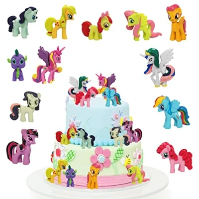 Imagen de Xionghonglong Cake Topper Unicornio Decoración, 12 Piezas Unicornio,Unicornio Figuras,Decoracion Fiesta Unicornio,Cake Decorations para Niños,Decoraciones de Cumpleaños