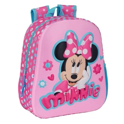 Imagen de Safta MINNIE MOUSE Mochila Escolar, con Diseño 3D, Adaptable a Carro, Ideal para Niños de Diferentes Edades, Cómoda y Versátil, Calidad Resistencia, 27x10x33 cm, Color Rosa
