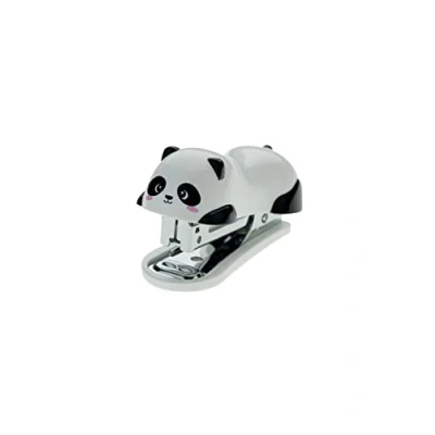 Imagen de Legami Mini grapadora, Friends Panda, 3 x 3,5 cm, sacapuntas con marco en la parte posterior, 1000 grapas incluidas, para mantener orden los documentos, de plástico y metal