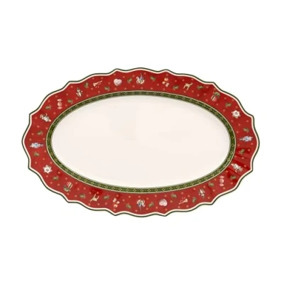 Imagen de Villeroy &amp; Boch Toy&#039;s Delight Fuente de Servir Mediana 38 x 23.5 cm, Porcelana, Rojo, Ovalado