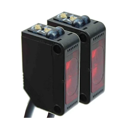 Imagen de Barrera fotoeléctrica desechable 12 24 V PNP 100 mA hasta 15 metros NC NO sensor de luz infrarroja pulsador