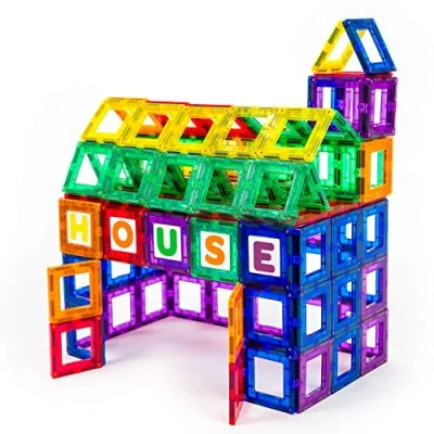 Imagen de Playmags: Colección de tableros construcción magnéticos Ochenta Piezas educativas EXCLUSIVAS Que se acoplan a presión. Kit: Cuarenta superresistentes.