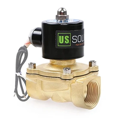 Imagen de U.S. Solid 24V DC 1&quot; G Electroválvula Eléctrica Latón Normalmente Cerrado &quot;NC&quot; Solenoid Válvula Accionamiento Directo Aire Agua Aceite