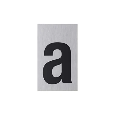Imagen de Metafranc placa adhesiva &quot;a&quot; 100 x 60 mm de aluminio En moderno aspecto acero inoxidable Parte trasera autoadhesiva, señalización, informativa, marca comercial / 507400