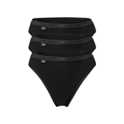 Imagen de sloggi Basic+ Tai 3P, Slip, Mujer, Negro (Black), 38