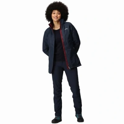 Imagen de Regatta Highton Chaqueta impermeable y transpirable, con capucha, costuras selladas, aislamiento bolsillos cremallera Jackets Waterproof Insulated, Mujer, Dark Cerise/Purple Potion, 8