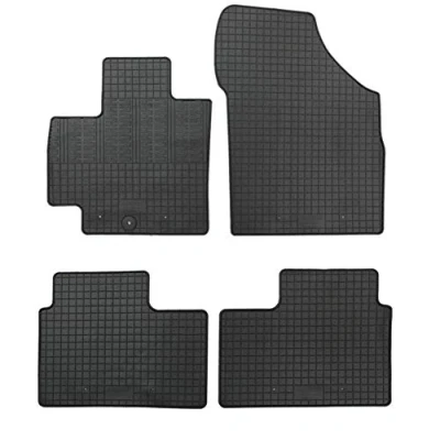 Imagen de AutoStyle CK RSZ03 Juego de alfombrillas suelo caucho macizo delante y detrás 4 negro