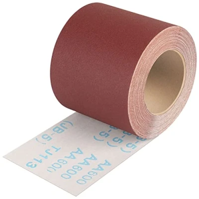 Imagen de Shineboc Rollo de Papel Lija Grano 600, 93 mm x 10 m,Lijador Corindón Paño Suave Para Trabajos en Madera Metal Acero y Inoxidable