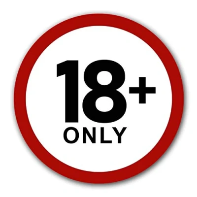 Imagen de 10 pegatinas de Admisión solo a partir 18 años, prohibida la entrada menores edad, 9,5 cm diámetro, con protección UV para exteriores e interiores