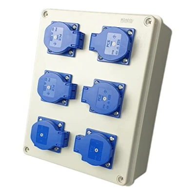 Imagen de RoadEu Enchufes de Pared para Casa, Taller y Garaje, Distribuidor Corriente 6x Schuko 230V Cableado, Conexión Rápida, Instalación Fácil, Construcción Robusta