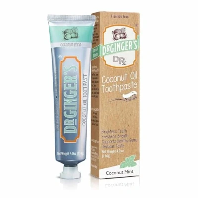 Imagen de Dr. Gingers Menta de coco con pasta dientes aceite sin fluoruro 4 oz.