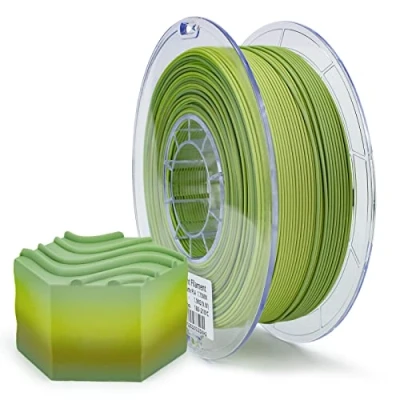 Imagen de ZIRO Filamento para Impresora 3D, PLA Mate 1.75mm, Multicolor Arco Iris, 1KG/2.2lb, Color Matcha