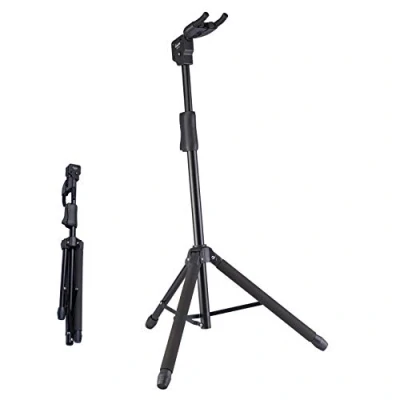 Imagen de soporte para guitarra ajustable plegable colgar guitarra, de piso extensible acústica, clásica, eléctrica, bajo GGS 06