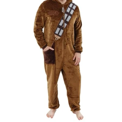 Imagen de Star Wars Pijama Entero Hombre Onesie Chewbacca Mono Invierno Marrón Size Small