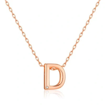 Imagen de Philip Jones Collar con Inicial Letra D Chapado en Oro Rosa Creado Cristales Zircondia®