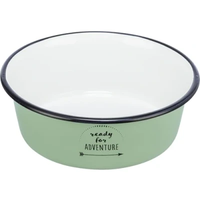 Imagen de Trixie Comedero, Esmalte/Acero Inoxidable, Verde, 0,3 l/ø 12 cm