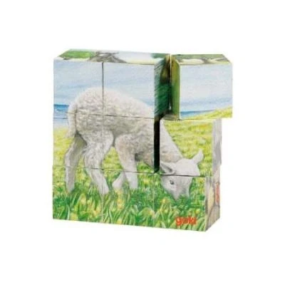 Imagen de GOKI 3DPuzzles 3DGOKIAnimales de Granja, Puzzle Dados, Multicolor (1)