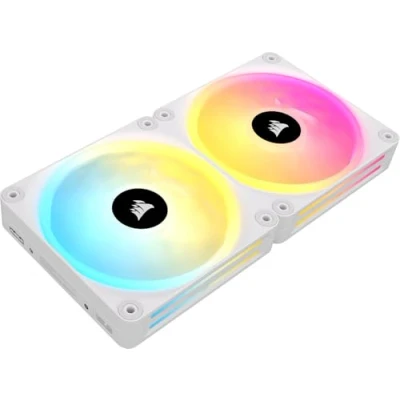 Imagen de Corsair iCUE Link QX140 RGB 140mm de Cúpula Magnética Ventiladores Doble Kit Inicio con Concentrador Sistema Blanco