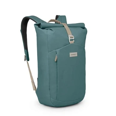 Imagen de Osprey Arcane Serie Solución elegante para el día a Mochilas Roll Top Pack Tote Duffels Bolsa de cintura Crossbody Fundas portátil, Cascade Blue, Cierre enrollable