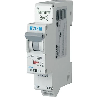 Imagen de EATON 109131 PLGC4 C20/1N DISYONCTOR MODULAR PH/N Blanco MANETA AZUL 1P+N/20 A CURVA C Conexión directa sin tornillos