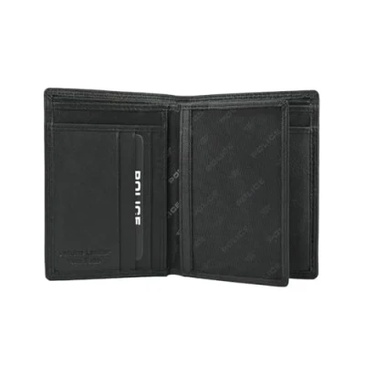 Imagen de Police Cartera vertical para hombre de piel auténtica, con caja regalo, Negro 85 Grande Sin Monedero