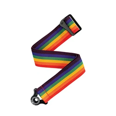 Imagen de D&#039;Addario PWSAL411 Auto Lock Guitar Strap Acoustic &amp; Electric Accessories Easy to Use Locking Straps Uses Existing Buttons Polypro Rainbow