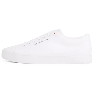 Imagen de Tommy Hilfiger Sneaker con Suela Vulcanizada Hombre Core Canvas Low Top, Blanco (White), 45