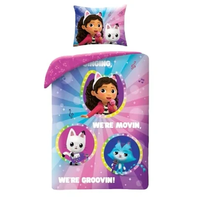 Imagen de Gabby&#039;s Dollhouse Juego de cama &quot;La casa muñecas&quot; Cantar y Bailar funda nórdica 140 x 200 cm con almohada 70 90 Microfibra