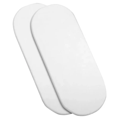 Imagen de Bloomsbury Mill Sábanas bajeras de Punto Liso Suave 100% Algodón Orgánico Puro Blanco 28cm x 75cm para capazo Juego 2
