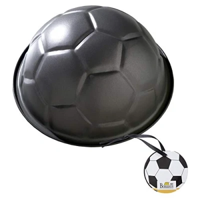 Imagen de Birkman RBV Birkmann, 212220, Motivbackform Fußball, Ø 22,5 cm, mit Antihaftbeschichtung, 212220 Molde de fútbol diámetro, con Revestimiento Antiadherente, Acero aleado, Gris, 4 x 5 cm