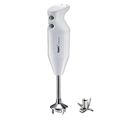 Imagen de bamix Set de batidora mano eléctrica M160 ONE con multicuchilla acero inoxidable, 160 vatios, Regulable 2 velocidades, Made in Switzerland, Blanco