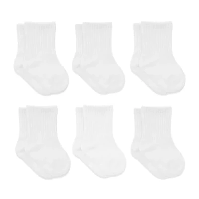 Imagen de 6 pares de calcetines bebé algodón para recién nacidos 0 a meses 3 años sin costuras niños y niñas, Blanco Blanco,