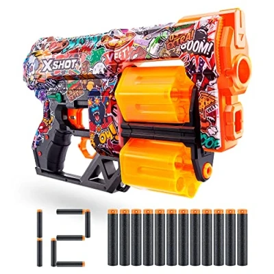 Imagen de COLORBABY X Shot Pistola de juguete Dread, 12 dardos doble recarga, Pistolas lanzador dardos, juego puntería (46922)