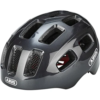 Imagen de ABUS Casco de bicicleta Youn I 2.0 con luz para niños, adolescentes y jóvenes niñas niños titanio (centelleante), talla M