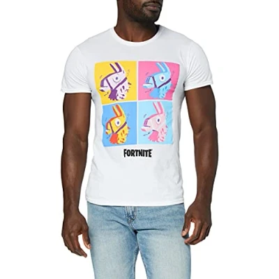 Imagen de Fortnite Llama Pop Art Camiseta Hombre Blanco Moda, XL