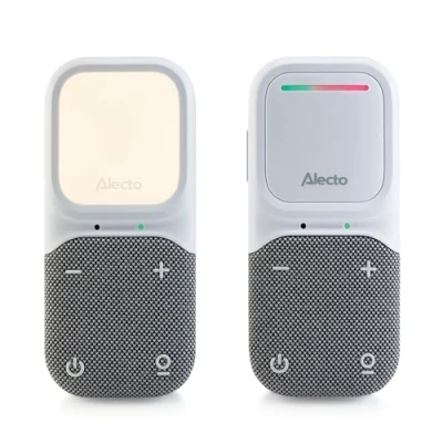 Imagen de Alecto DBX135 Vigilabebés de Audio Full Eco Moderno Sonido DECT cristalino, Tiempo Espera prolongado y luz Nocturna Blanco/Gris