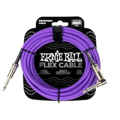 Imagen de Ernie Ball Flex Cable para instrumentos, recto/acodado, 6.1m Morado