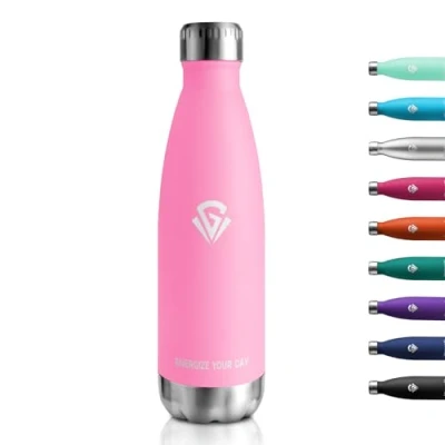 Imagen de Botella de Agua Termica 500ml, Acero Inoxidable sin BPA, Termo Reutilizable con Doble Pared, Cantimplora A Prueba Fugas, para Niños, Escuela, Oficina, Gimnasio, Deporte