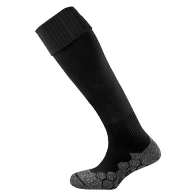 Imagen de Mitre Adult Division Medias Lisas, para fútbol, Ligeras, Secado rápido, Acolchadas, Adultos, Talla 41 47, Negro