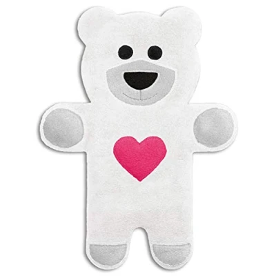 Imagen de SACO TÉRMICO Leschi de semillas para microondas/para el dolor estómago/Animal: Oso Teddy con corazón, blanco