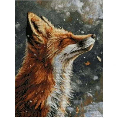 Imagen de Fox Sideview kit de punto cruz algodón 14 quilates, 150 x 200 puntadas, 26 36 cm, zorro contado
