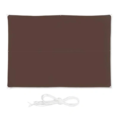 Imagen de Relaxdays Toldo Vela Rectangular, Impermeable, Protección Rayos UV, con Cuerdas para tensar, 3x4 m, Marrón