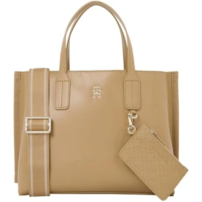 Imagen de Tommy Hilfiger Bolso Tote Mujer Distinct Mini pequeño, Beige (Safari Canvas), Talla Única
