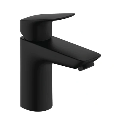 Imagen de hansgrohe Logis grifo lavabo con vaciador Push Open, monomando 93 mm, mezclador ahorro de agua (EcoSmart), negro mate, 71107670