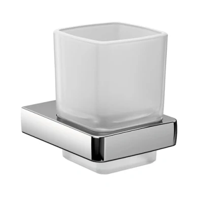 Imagen de Emco Trend 022000100 Soporte para cepillos de Dientes, Accesorios baño, Cristal Satinado/Cromado, Metal, Gris, Talla única