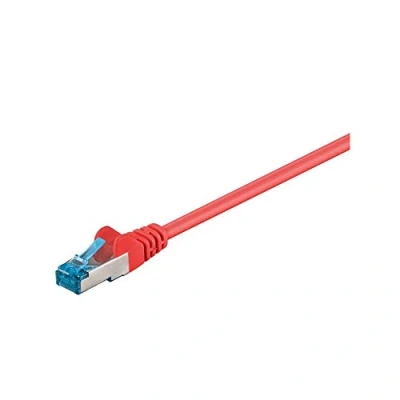 Imagen de Goobay Cable patch CAT 6A S/FTP PiMF, de red 500 MHz, LAN, Internet cobre libre halógenos, Conector RJ 45, rojo, 20m, 94151