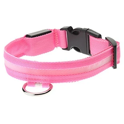 Imagen de NEO+ Collare LED per Cane USB Ricaricabile, Lampeggiante, visibilità (Rosa Piccola)