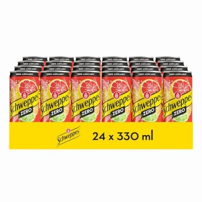 Imagen de Schweppes Citrus Zero, Refresco Sin Azúcar ni Calorías Lata, Pack 24 x 33 cl