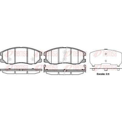 Imagen de REMSA 1261.12 Juego de pastillas freno Eje delantero con contacto avisador desgaste lámina adhesiva accesorios CHEVROLET: Captiva